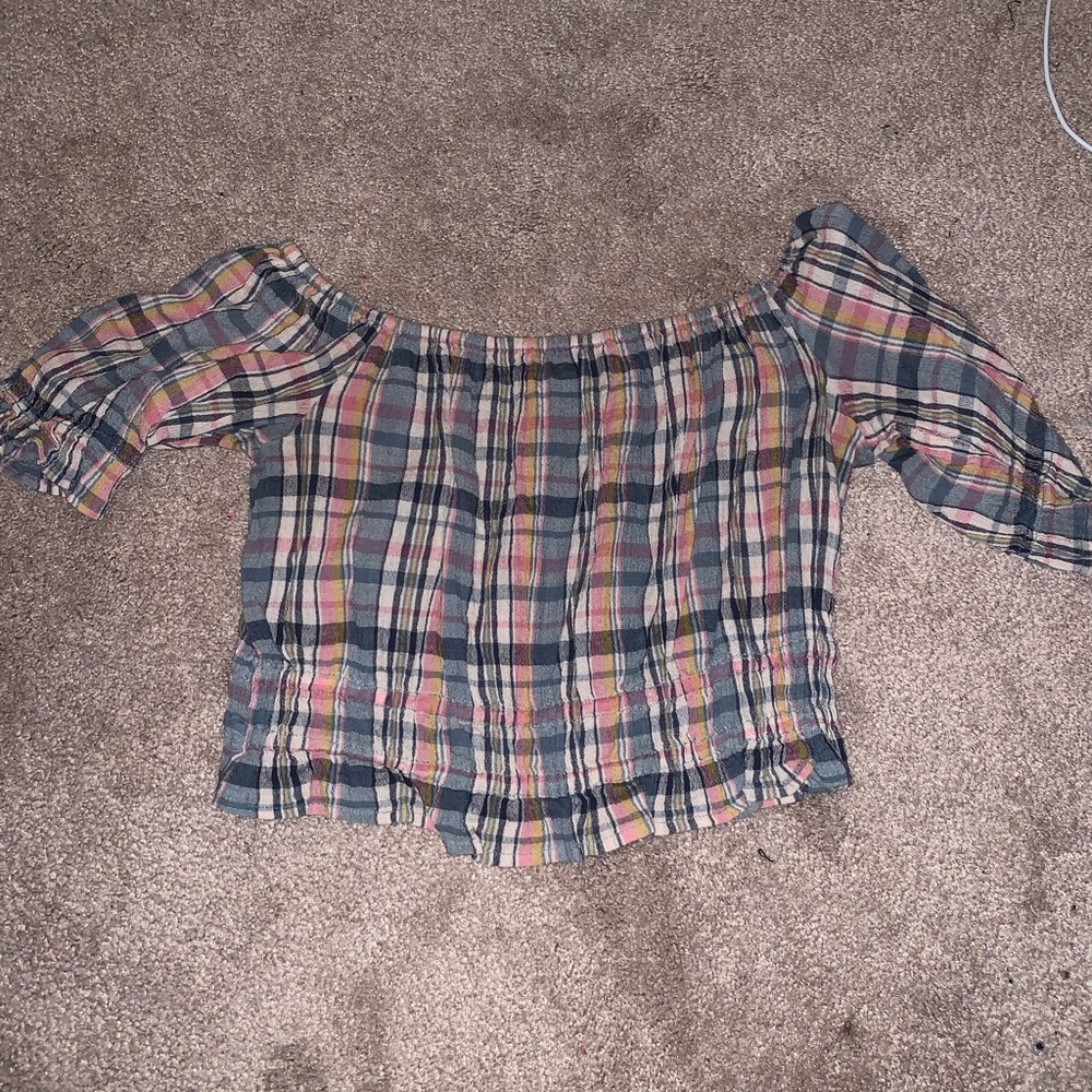 American Eagle Plaid Crop Top